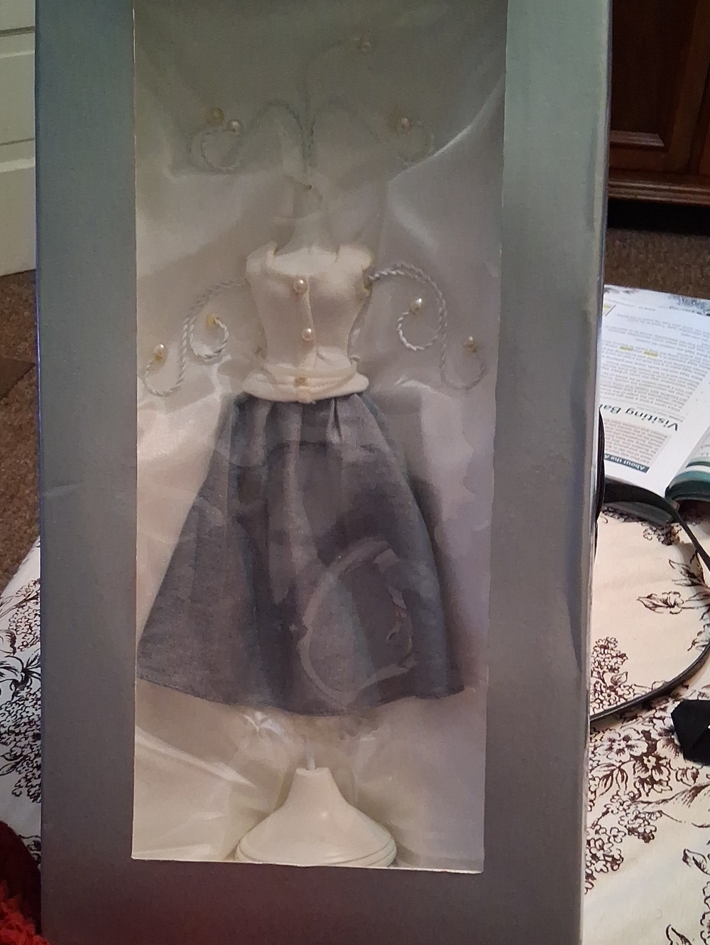 Classic White and Gray Formal Jewelry Display Dress Form